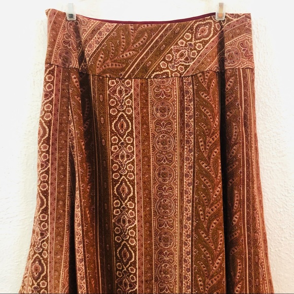 J Crew rust mixed print wool midi skirt - Picture 2 of 9